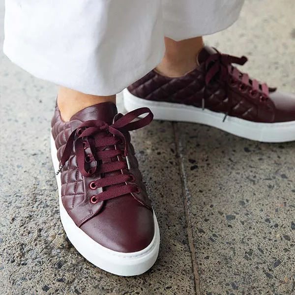 4848 Burgundy | Quilted leather sneaker