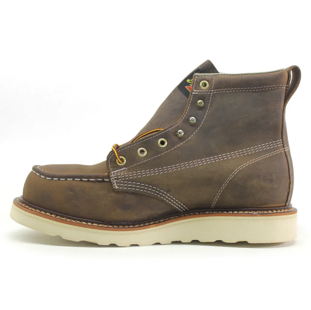 6 Inch Moc Toe Safety Toe Leather Men's Work Boots