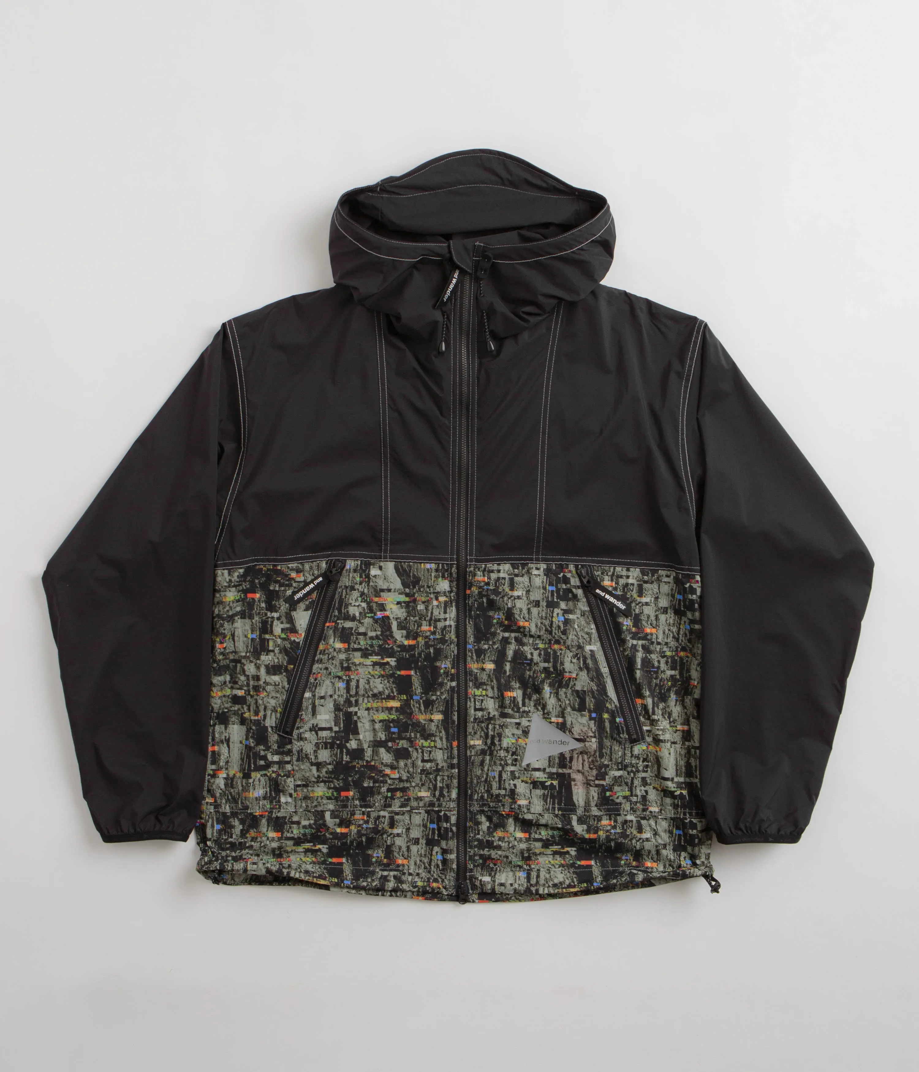 and wander Pertex Printed Wind Jacket - Black