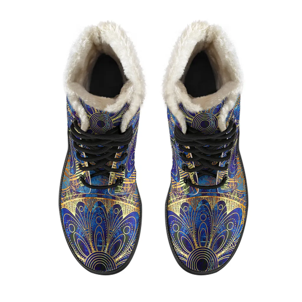 Blue And Gold Bohemian Boots