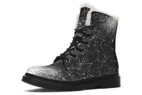 Constellation Winter Boots - Warm Micro-Suede Doc-Style Boots Lined with Vegan Wool