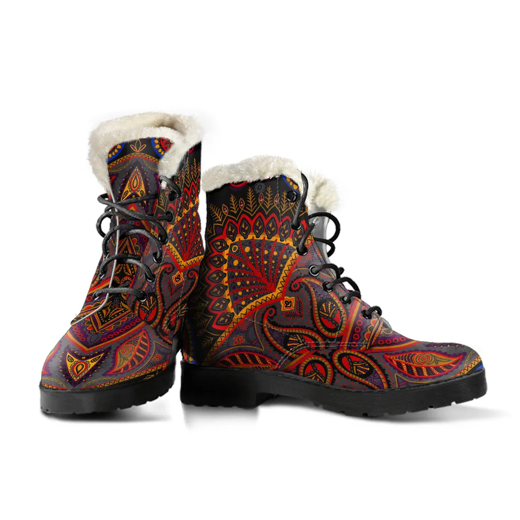 Paisley Mandala Vegan Boots