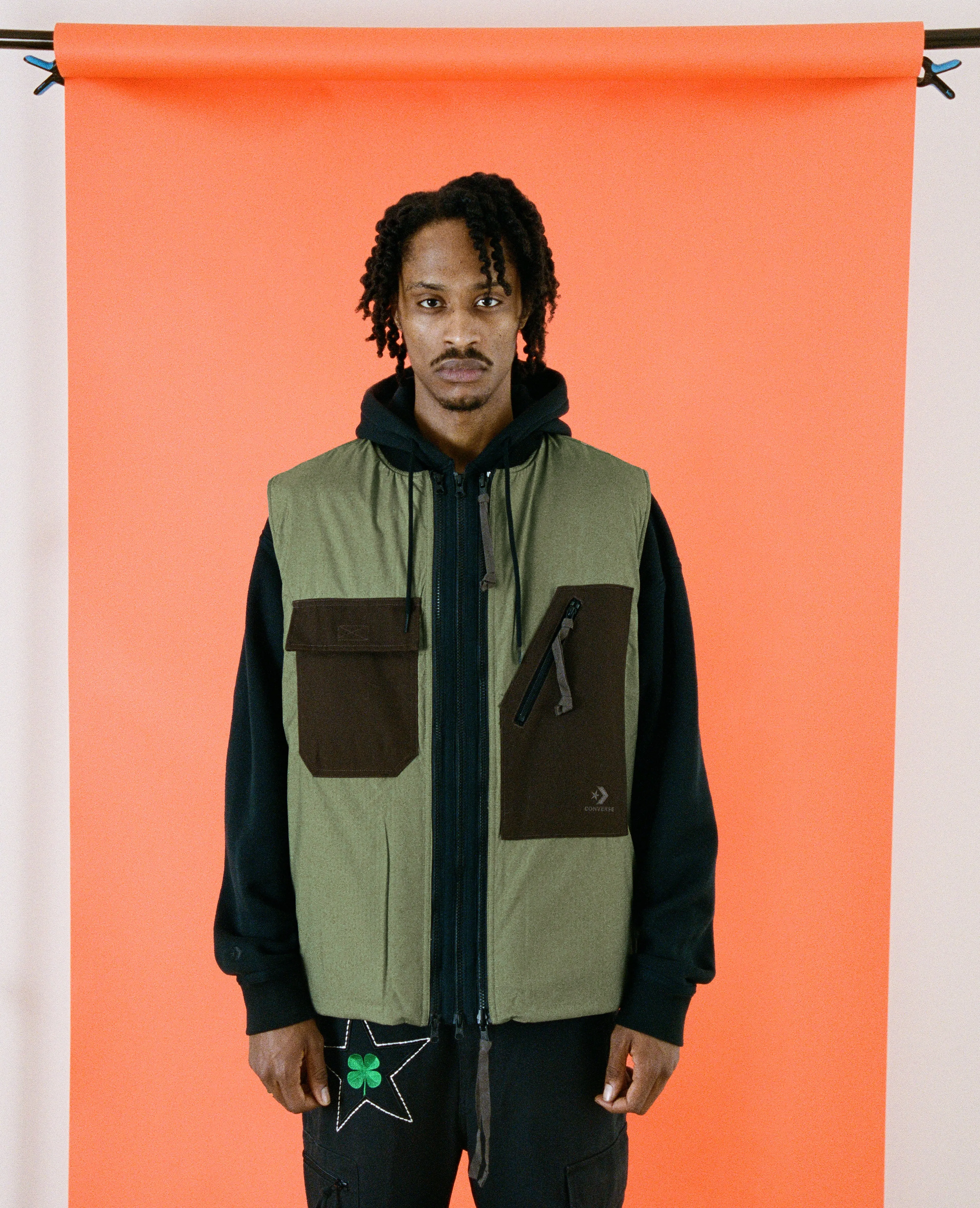 Patta x Converse 4 Leaf Clover Reversible Vest (Java/Burnt Olive)